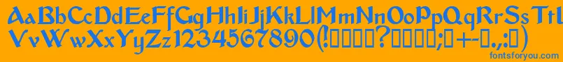 Middleages Font – Blue Fonts on Orange Background