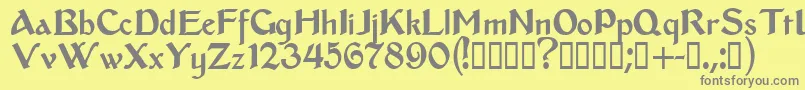 Middleages Font – Gray Fonts on Yellow Background