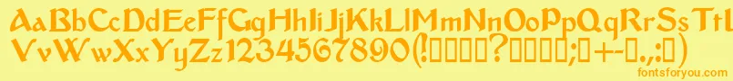 Middleages Font – Orange Fonts on Yellow Background