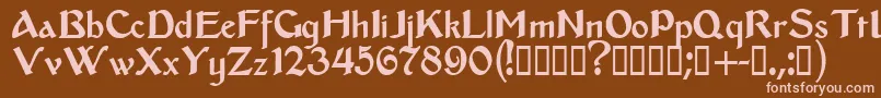 Middleages Font – Pink Fonts on Brown Background