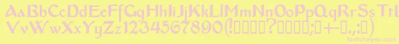 Middleages-fontti – vaaleanpunaiset fontit keltaisella taustalla