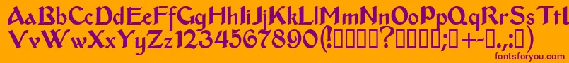 Middleages Font – Purple Fonts on Orange Background