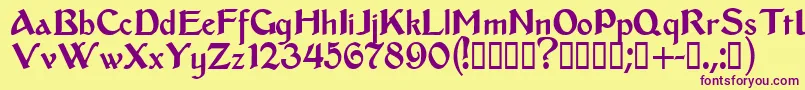 Middleages Font – Purple Fonts on Yellow Background