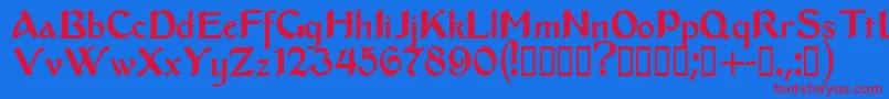 Middleages Font – Red Fonts on Blue Background