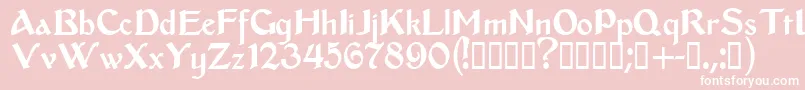 Middleages Font – White Fonts on Pink Background