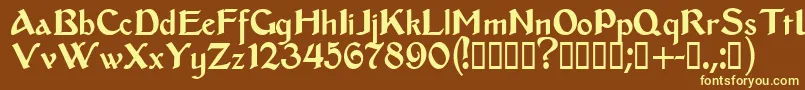 Middleages-fontti – keltaiset fontit ruskealla taustalla