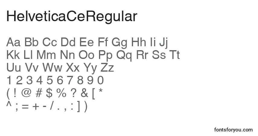 Czcionka HelveticaCeRegular – alfabet, cyfry, specjalne znaki