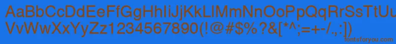 HelveticaCeRegular Font – Brown Fonts on Blue Background