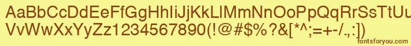 HelveticaCeRegular Font – Brown Fonts on Yellow Background