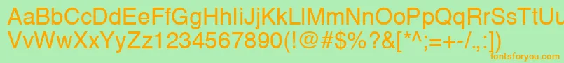 HelveticaCeRegular Font – Orange Fonts on Green Background