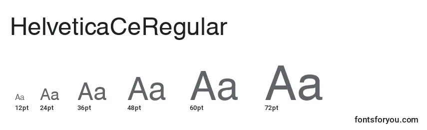 Größen der Schriftart HelveticaCeRegular