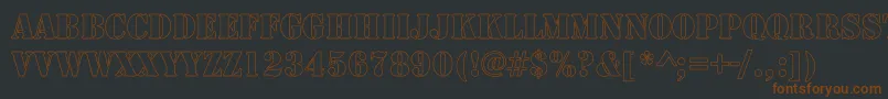Шрифт ArmyHollowCondensed – коричневые шрифты на чёрном фоне