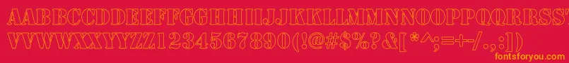 Шрифт ArmyHollowCondensed – оранжевые шрифты на красном фоне
