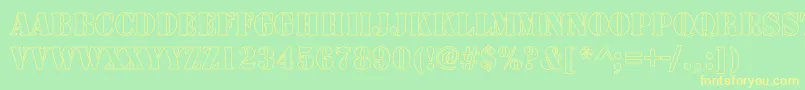 ArmyHollowCondensed Font – Yellow Fonts on Green Background