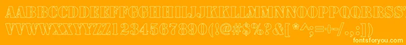 ArmyHollowCondensed Font – Yellow Fonts on Orange Background