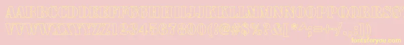 フォントArmyHollowCondensed – 黄色のフォント、ピンクの背景