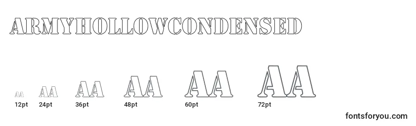 ArmyHollowCondensed Font Sizes