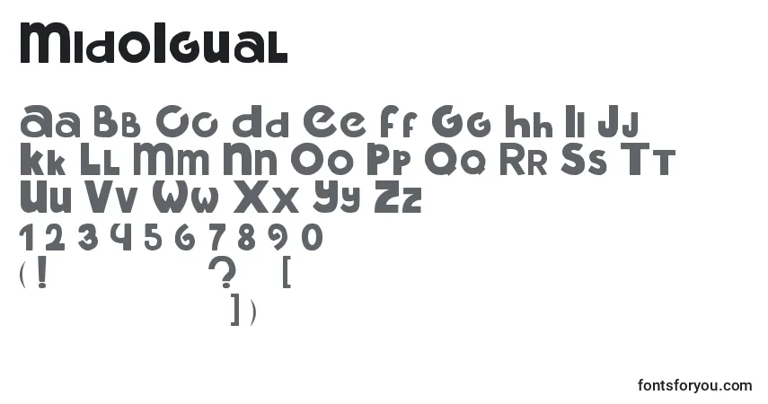 A fonte MidoIgual – alfabeto, números, caracteres especiais