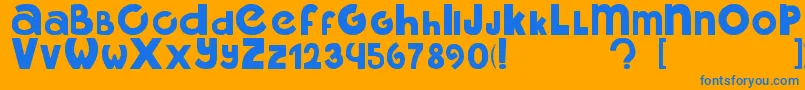 フォントMidoIgual – オレンジの背景に青い文字