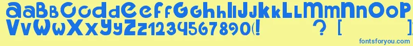 MidoIgual Font – Blue Fonts on Yellow Background