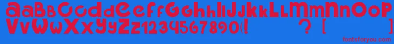 MidoIgual Font – Red Fonts on Blue Background