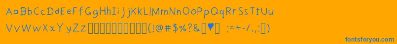 DoodleHead Font – Blue Fonts on Orange Background