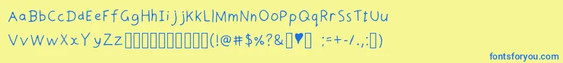 DoodleHead Font – Blue Fonts on Yellow Background