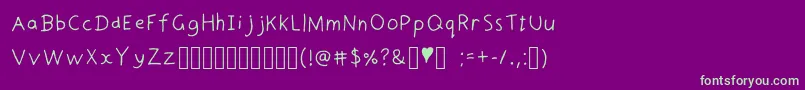 DoodleHead Font – Green Fonts on Purple Background