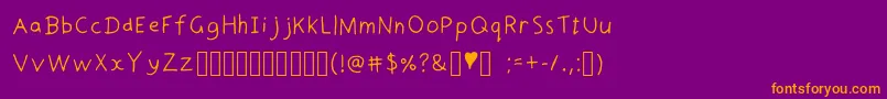 DoodleHead Font – Orange Fonts on Purple Background
