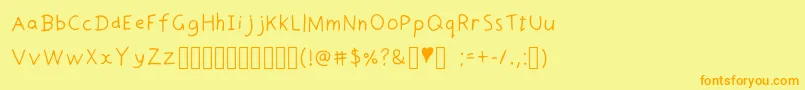 DoodleHead Font – Orange Fonts on Yellow Background