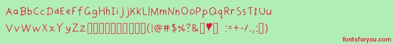 DoodleHead Font – Red Fonts on Green Background
