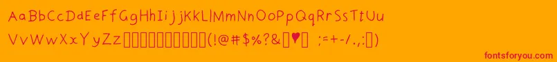 DoodleHead Font – Red Fonts on Orange Background