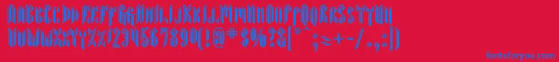 Sarcophagus Font – Blue Fonts on Red Background