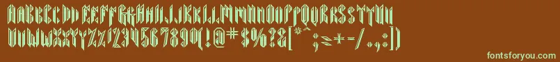 Sarcophagus Font – Green Fonts on Brown Background