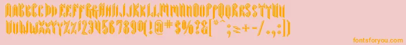 Sarcophagus-Schriftart – Orangefarbene Schriften auf rosa Hintergrund