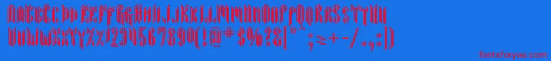 Sarcophagus Font – Red Fonts on Blue Background