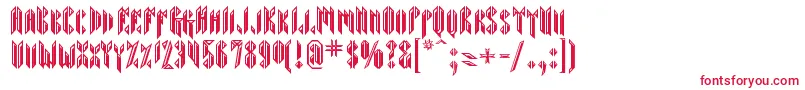 Sarcophagus-Schriftart – Rote Schriften auf weißem Hintergrund