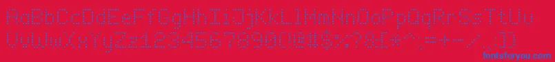 EnhancedDotDigital7 Font – Blue Fonts on Red Background