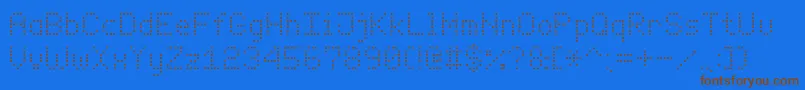 Шрифт EnhancedDotDigital7 – коричневые шрифты на синем фоне