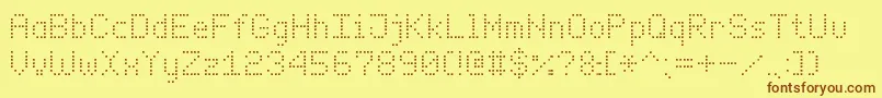 EnhancedDotDigital7 Font – Brown Fonts on Yellow Background