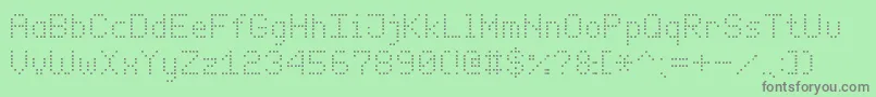 Шрифт EnhancedDotDigital7 – серые шрифты на зелёном фоне