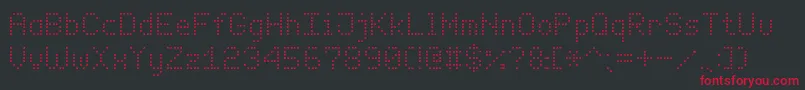 Fonte EnhancedDotDigital7 – fontes vermelhas em um fundo preto