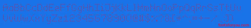 EnhancedDotDigital7 Font – Red Fonts on Blue Background