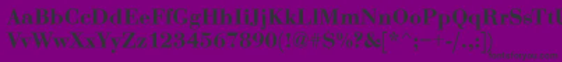 Fonte BodoniDemiRegular – fontes pretas em um fundo violeta
