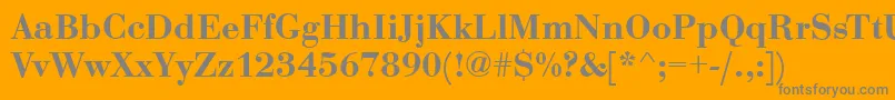 フォントBodoniDemiRegular – オレンジの背景に灰色の文字