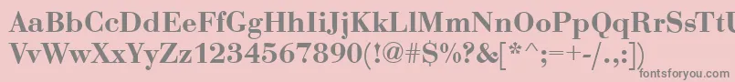フォントBodoniDemiRegular – ピンクの背景に灰色の文字