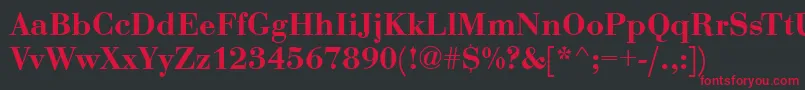 BodoniDemiRegular Font – Red Fonts on Black Background