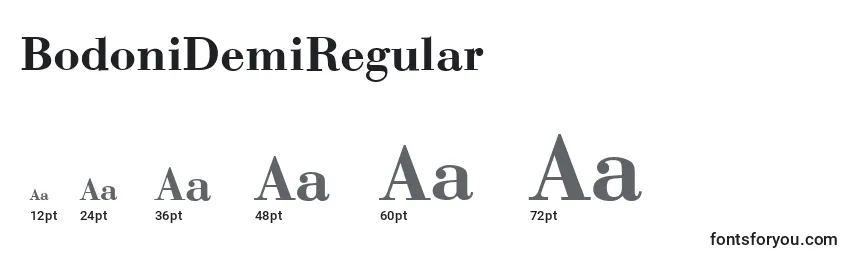 BodoniDemiRegular Font Sizes