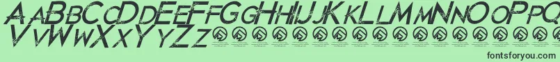 JustdiealreadyItalic Font – Black Fonts on Green Background