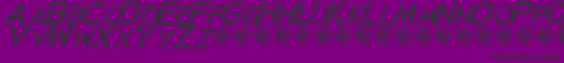 JustdiealreadyItalic-Schriftart – Schwarze Schriften auf violettem Hintergrund